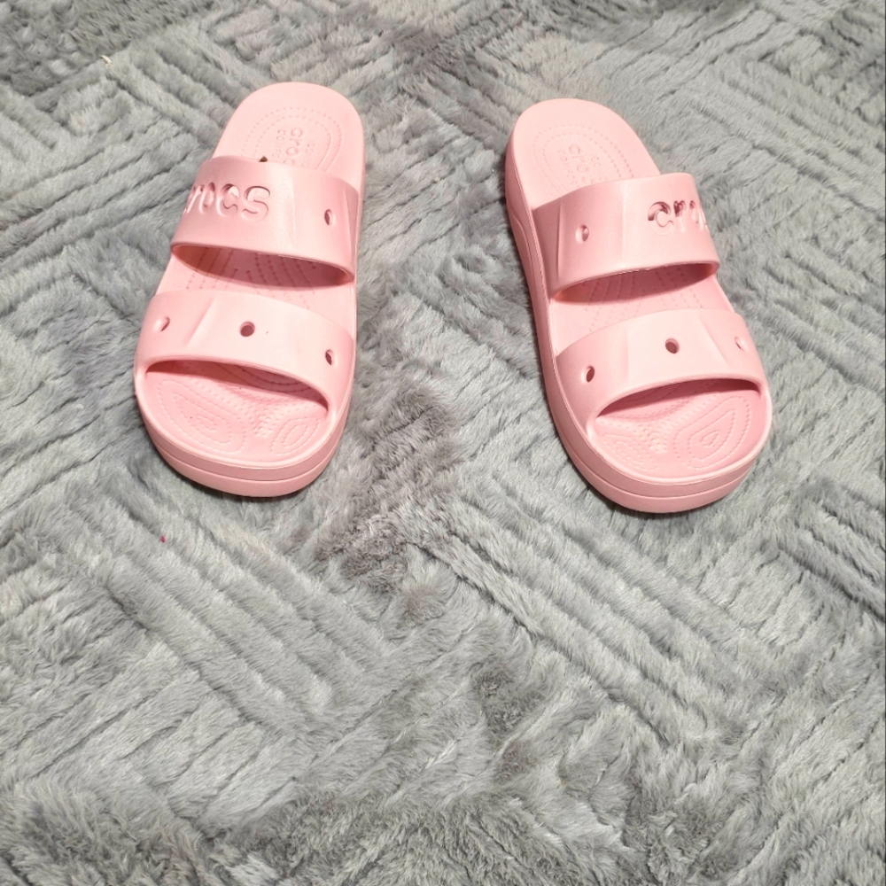 CROCS Pink Sandals with Smooth Matte Finish